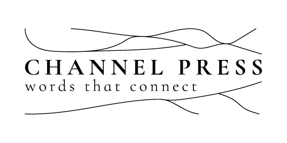 Logo of Channel Press, featuring the company name and the tagline 'words that connect', surrounded by abstract linework